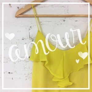 H&M Yellow Ruffle Front Cami